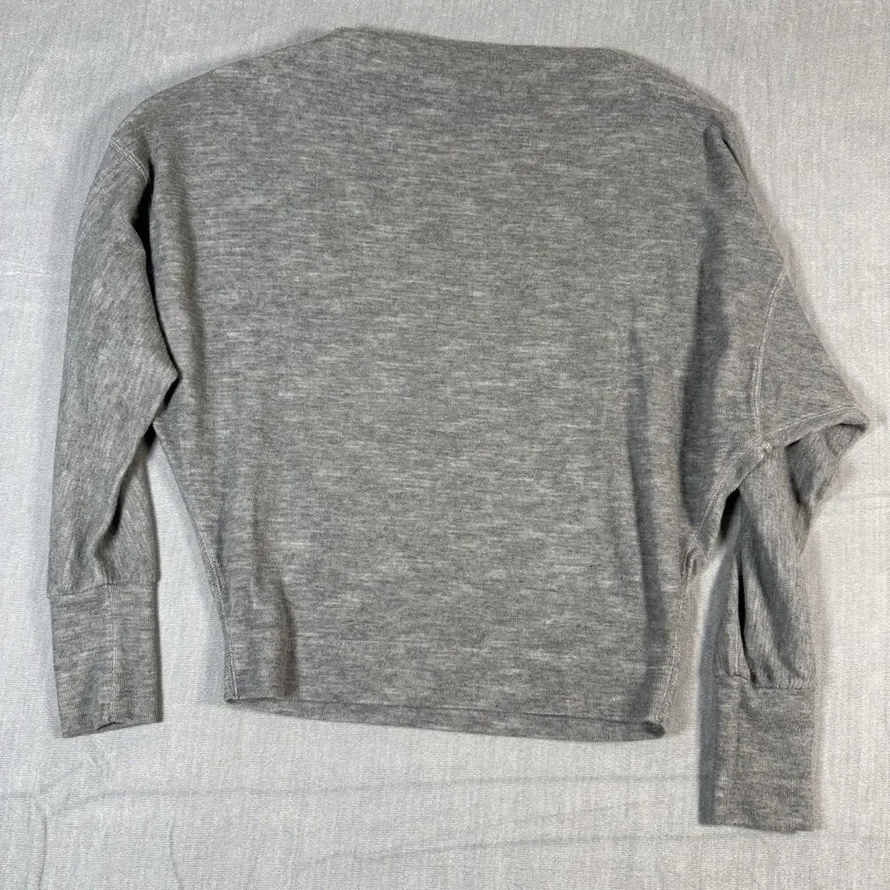 We The Free Free People Nikala Zip Shoulder Sweater Women’s Small Gray Boat Neck
